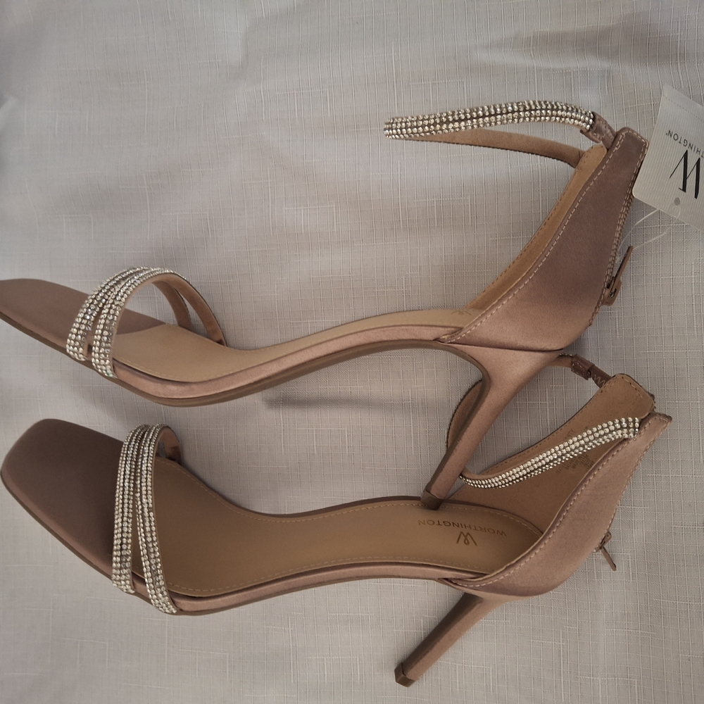 Women's Worthington Fiesty Heeled Sandals with Rhinestone Straps
